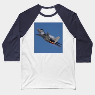 F-22 Raptor Afterburner Climb and Vapor Baseball T-Shirt